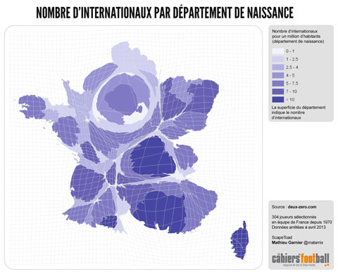 infographie Ã©quipe de France Bleus naissance dÃ©partement